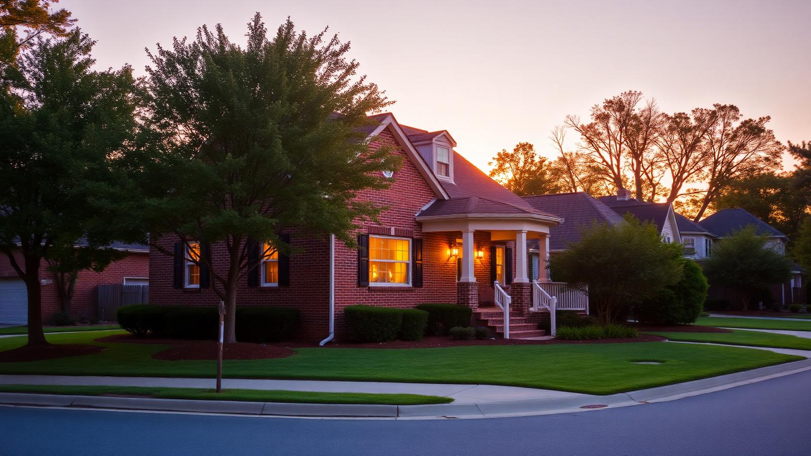 A Charlotte, North Carolina family home at dusk — the kind of house Capital Insurance has been protecting since 1996